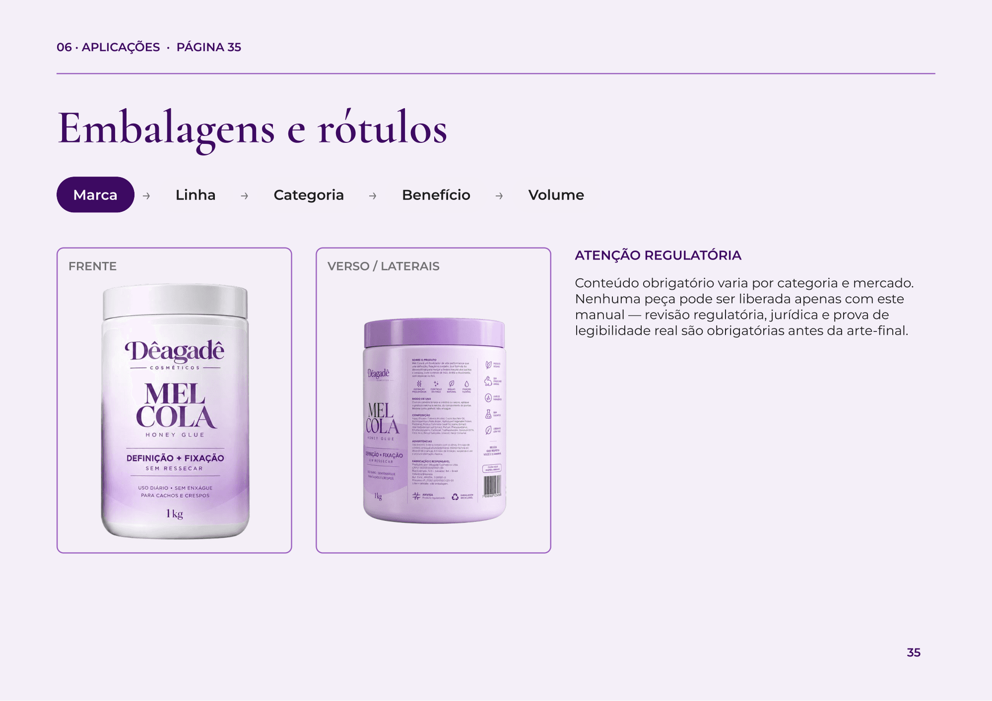 Mockups de embalagem com frente e verso do rótulo do Mel Cola